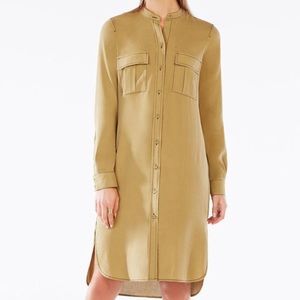 BCBG Silk Maddox Shirt Dress Agave Green xs